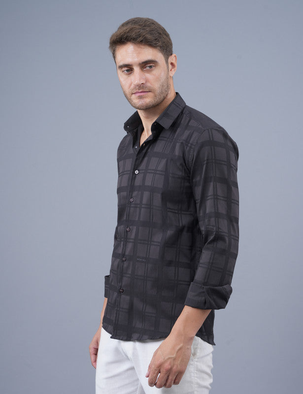 Native Bull Light Black Small Checked Shirt