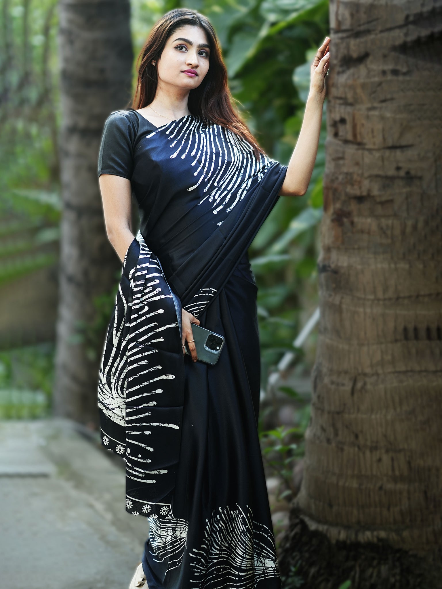 Black Colour Georgette sarees