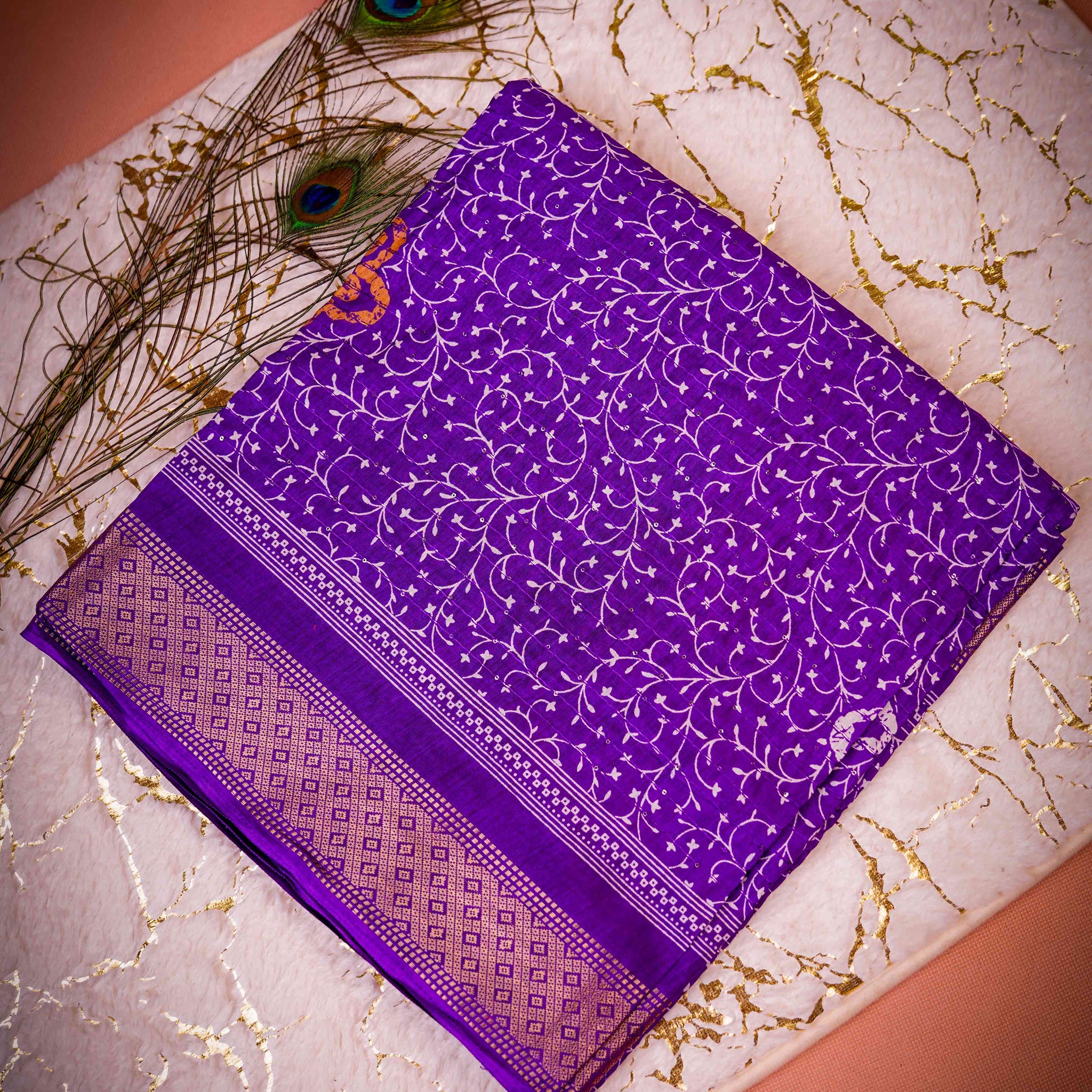 Dark Purple Color Dola Saree - DO60