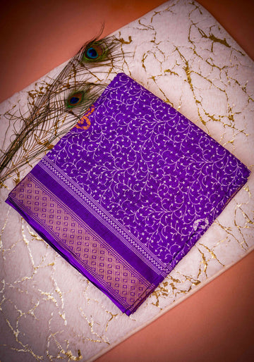 Dark Purple Color Dola Saree - DO60