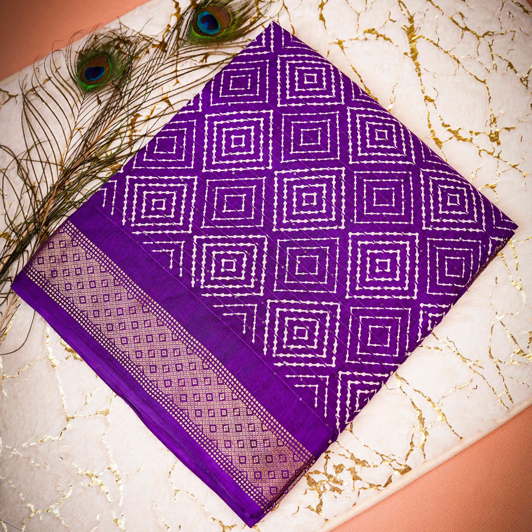 Dark Purple Color Dola Saree - DO61