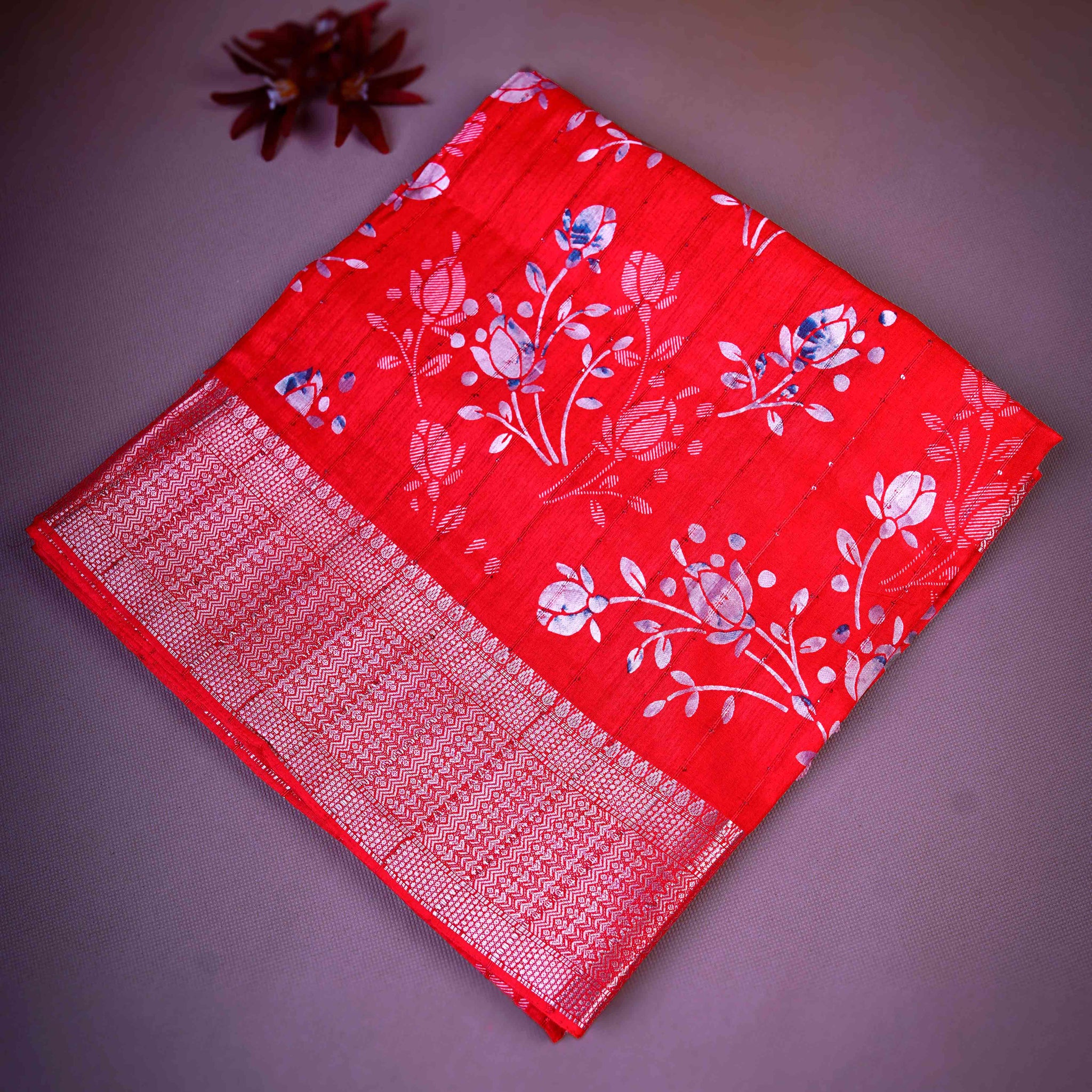 Light Red Color Dola Saree - DO52