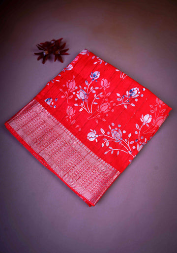 Light Red Color Dola Saree - DO52