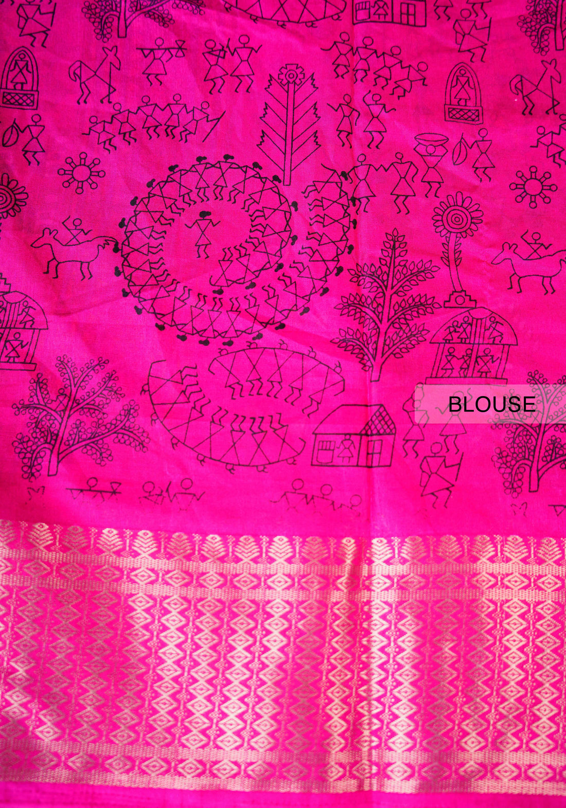 Sky Blue With Pink Color Dola Saree - DO24