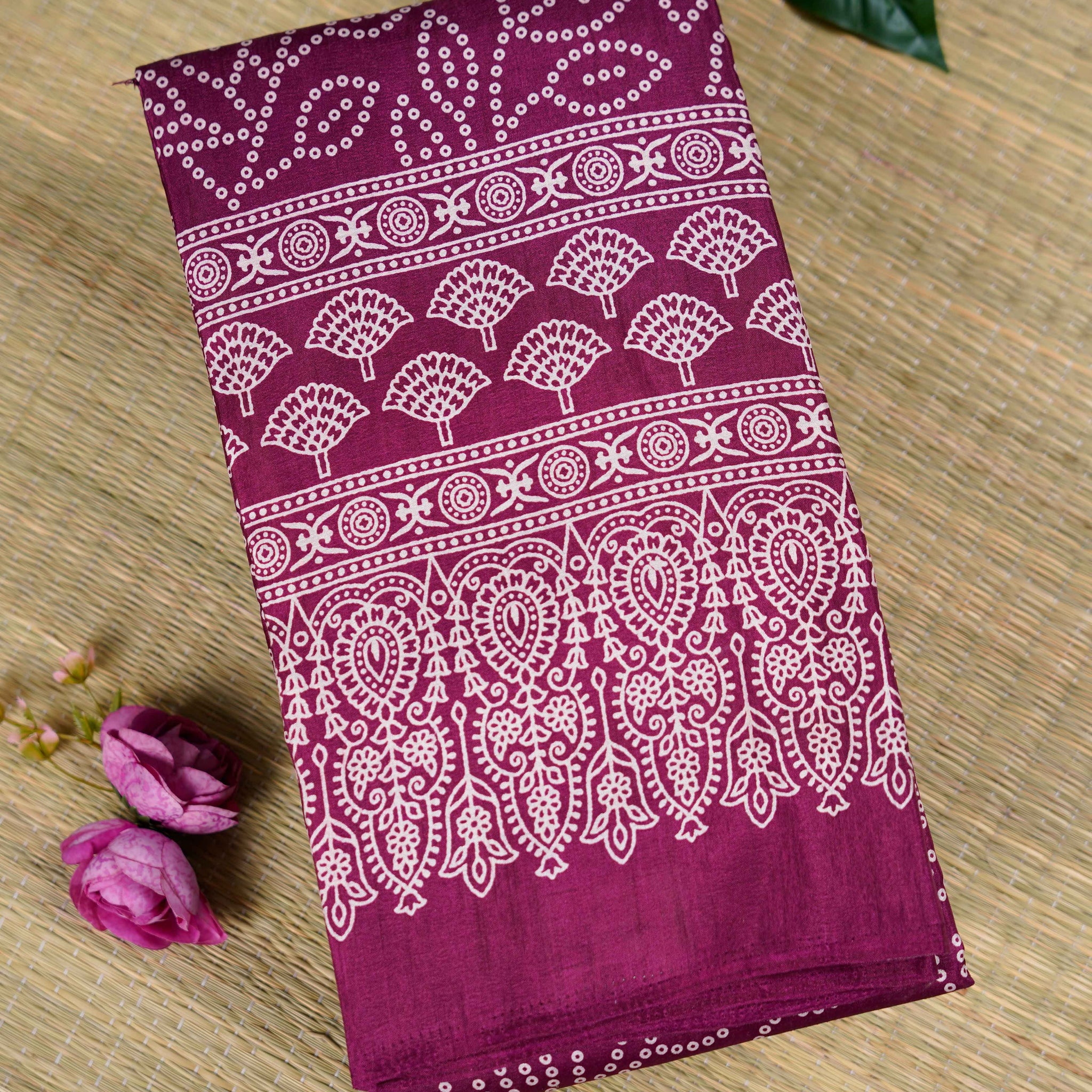 Dark Raspberry Color Dola Saree - DO62