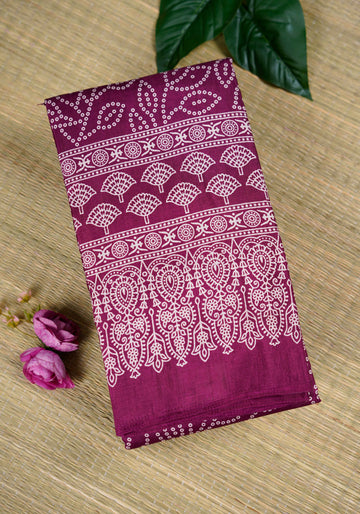 Dark Raspberry Color Dola Saree - DO62