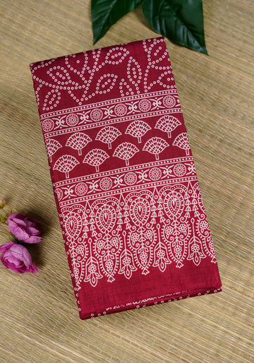 Red Maroon Color Dola Saree - DO65