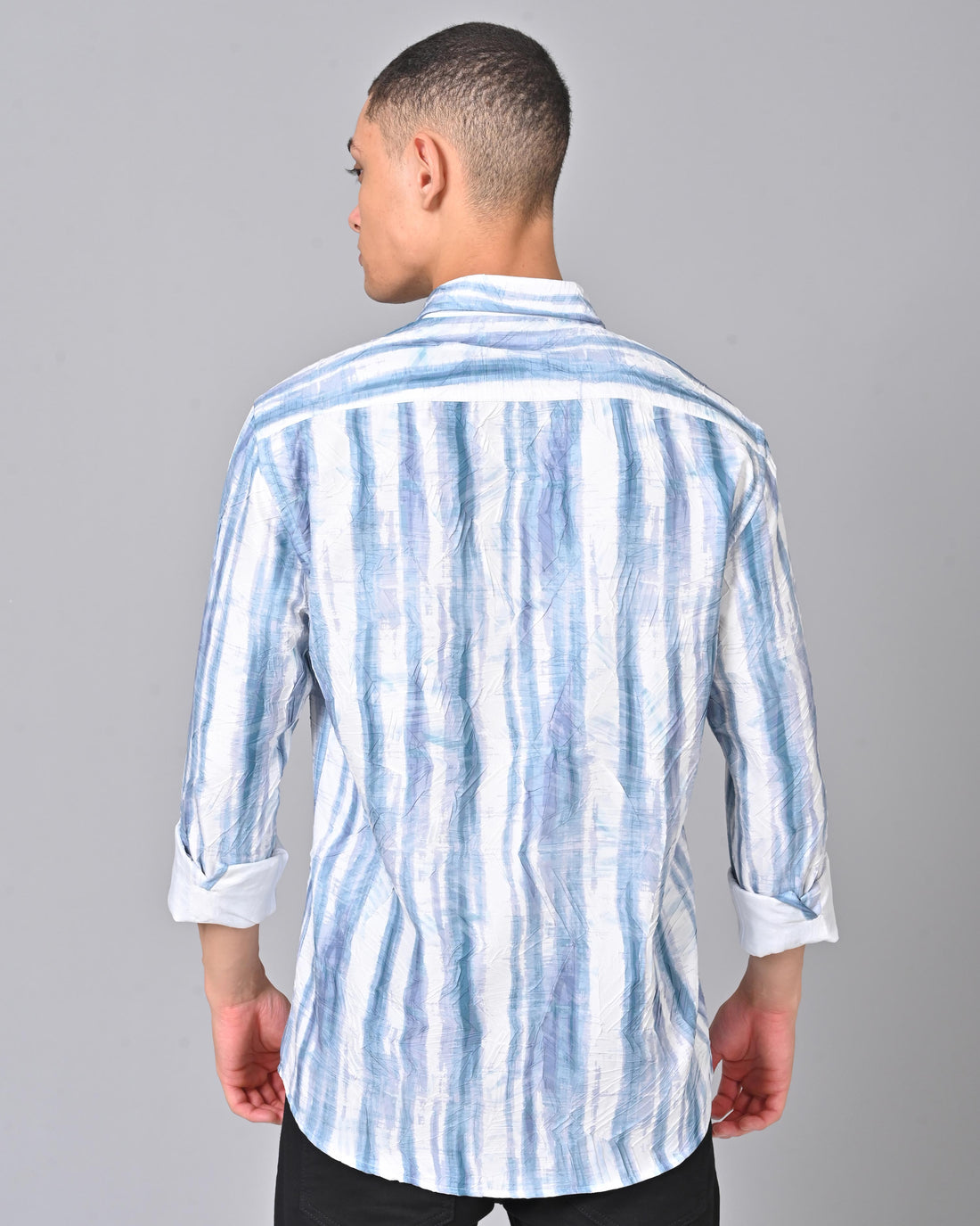 Men's Blue Stripes Tencel Shirt