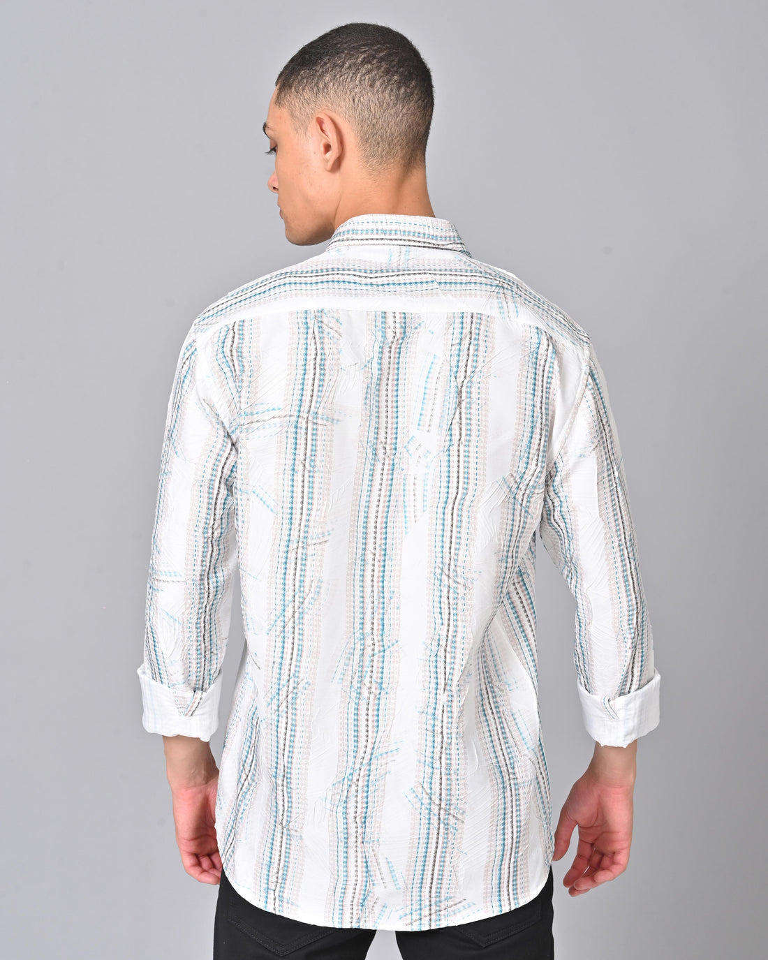 Men's White Stripes Tencel Shirt