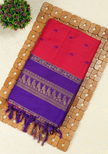 Pink With Purple Kalyani Cotton Saree