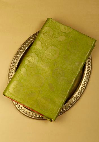 Green Colour Art & Soft Silk Saree With Pink Border