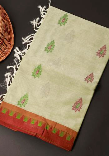 Green Colour Handloom Saree 4