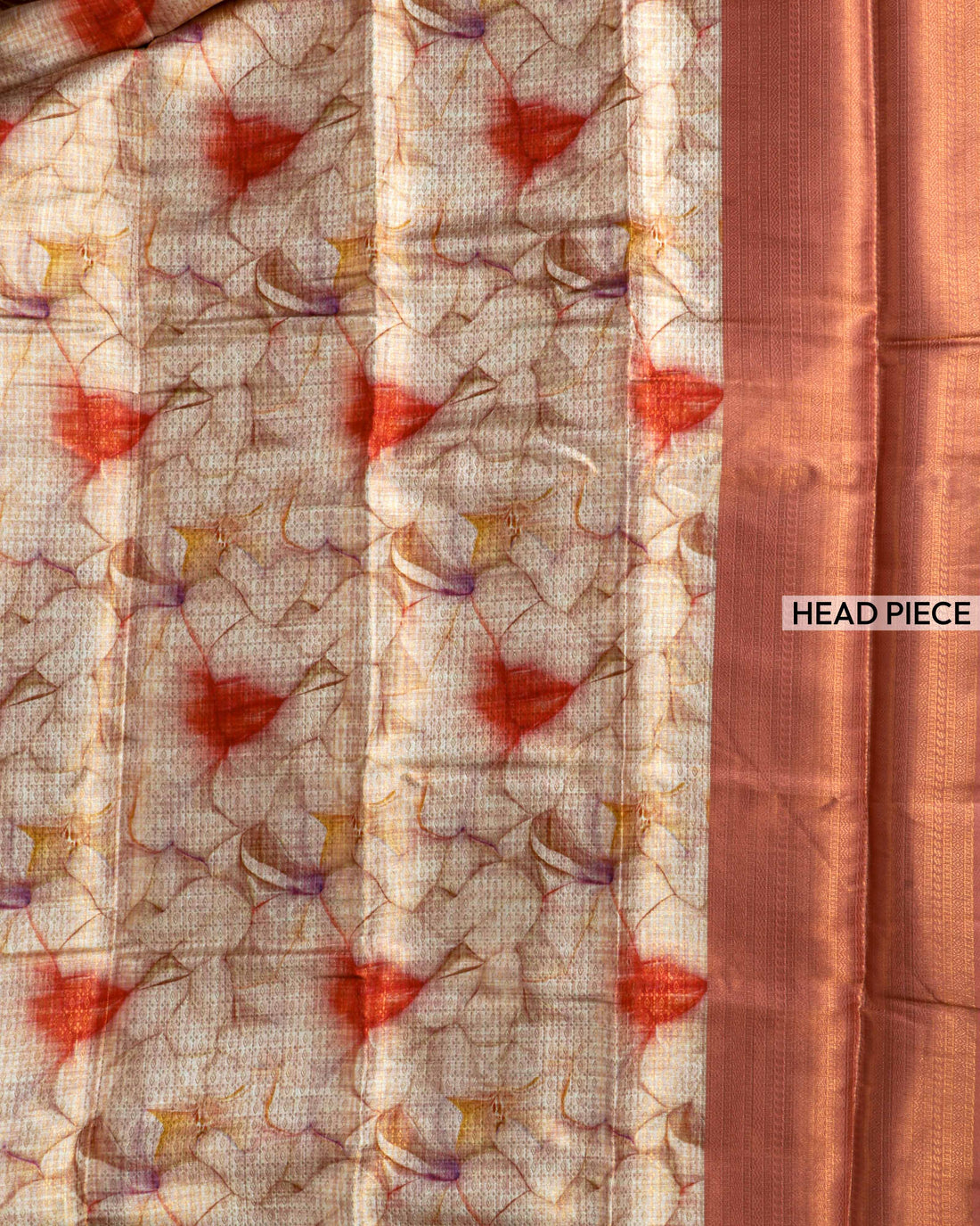 Peach & Copper Colour Floral Design Soft Silk Saree