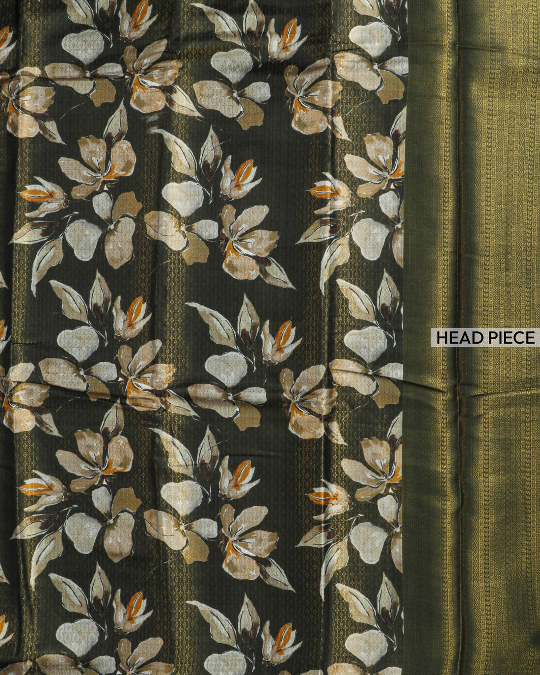 Dark Green Colour Floral Design Soft Silk Saree