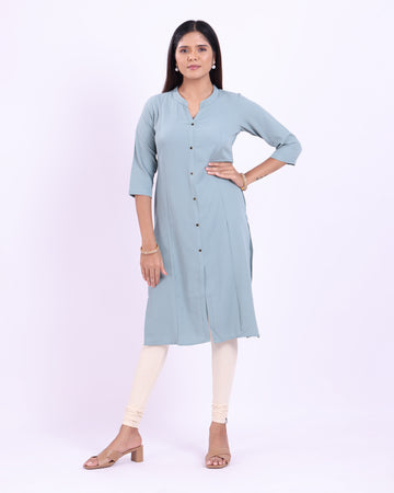 Stylish Women's Pale Green Buttoned down Kurti