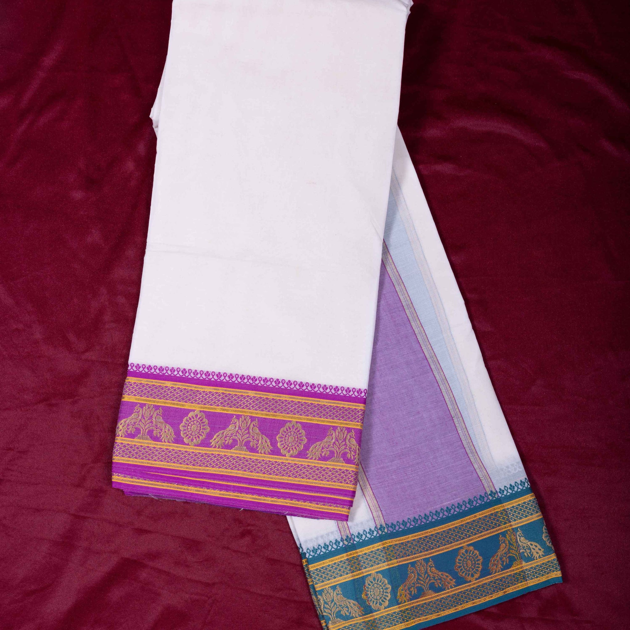 White Colour Cotton Dhoti