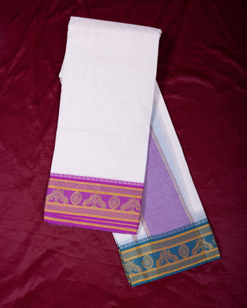 White Colour Cotton Dhoti