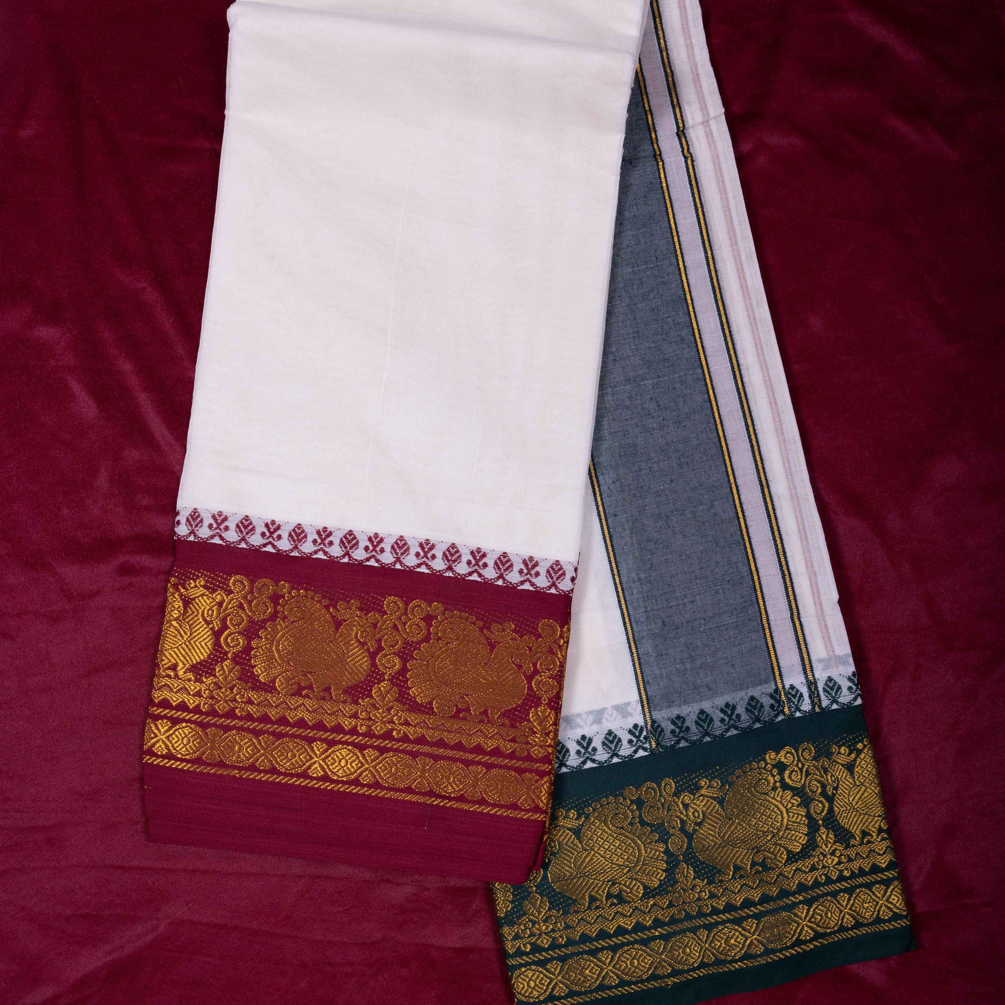 White Colour Cotton Dhoti