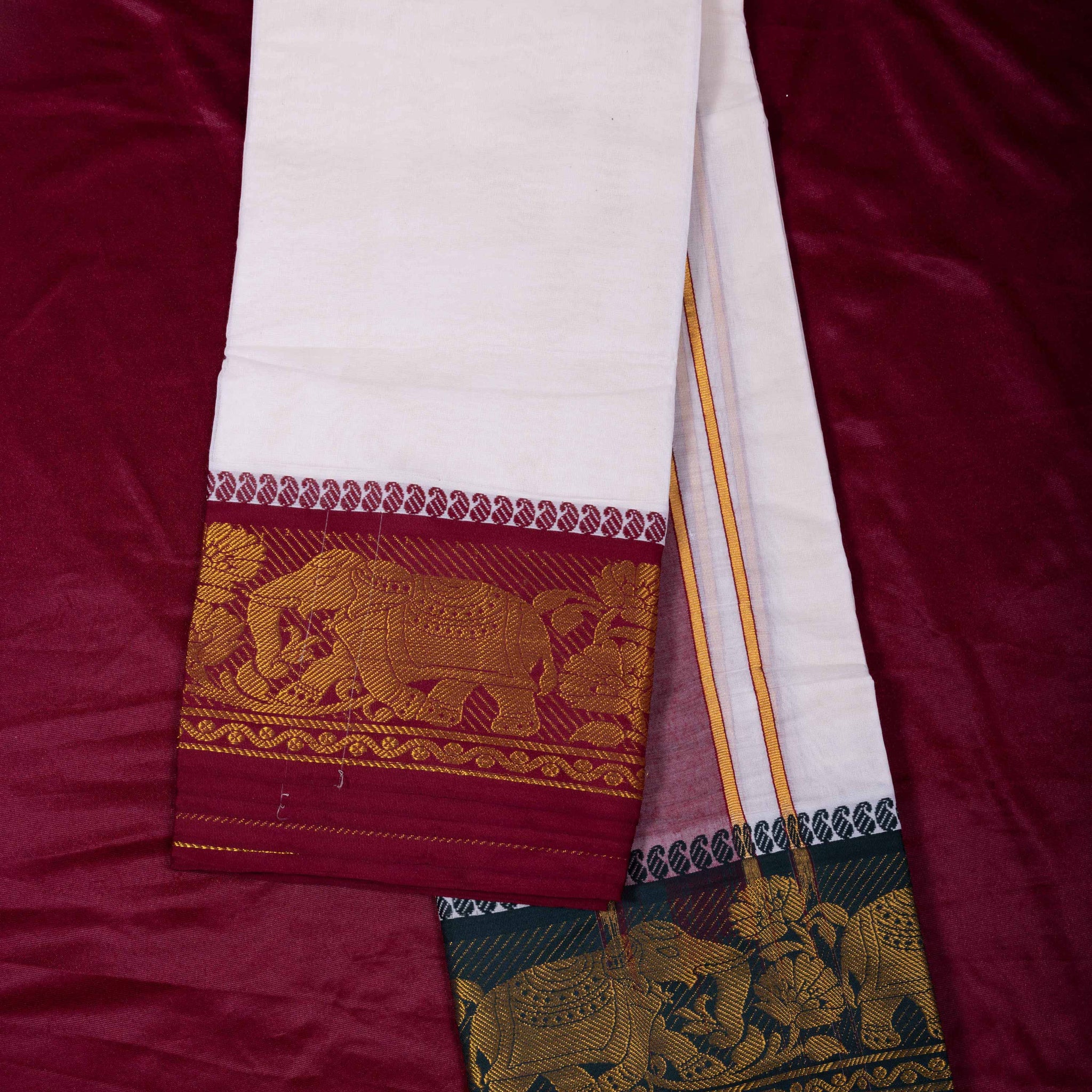 White Colour Cotton Dhoti