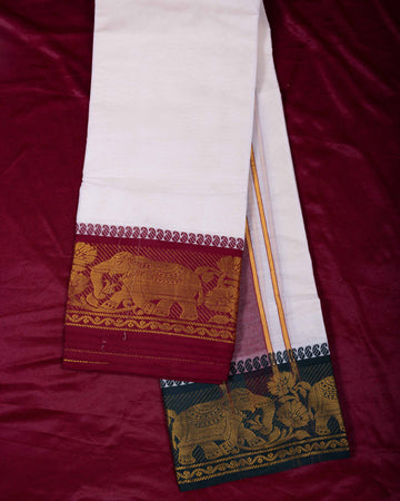 White Colour Cotton Dhoti