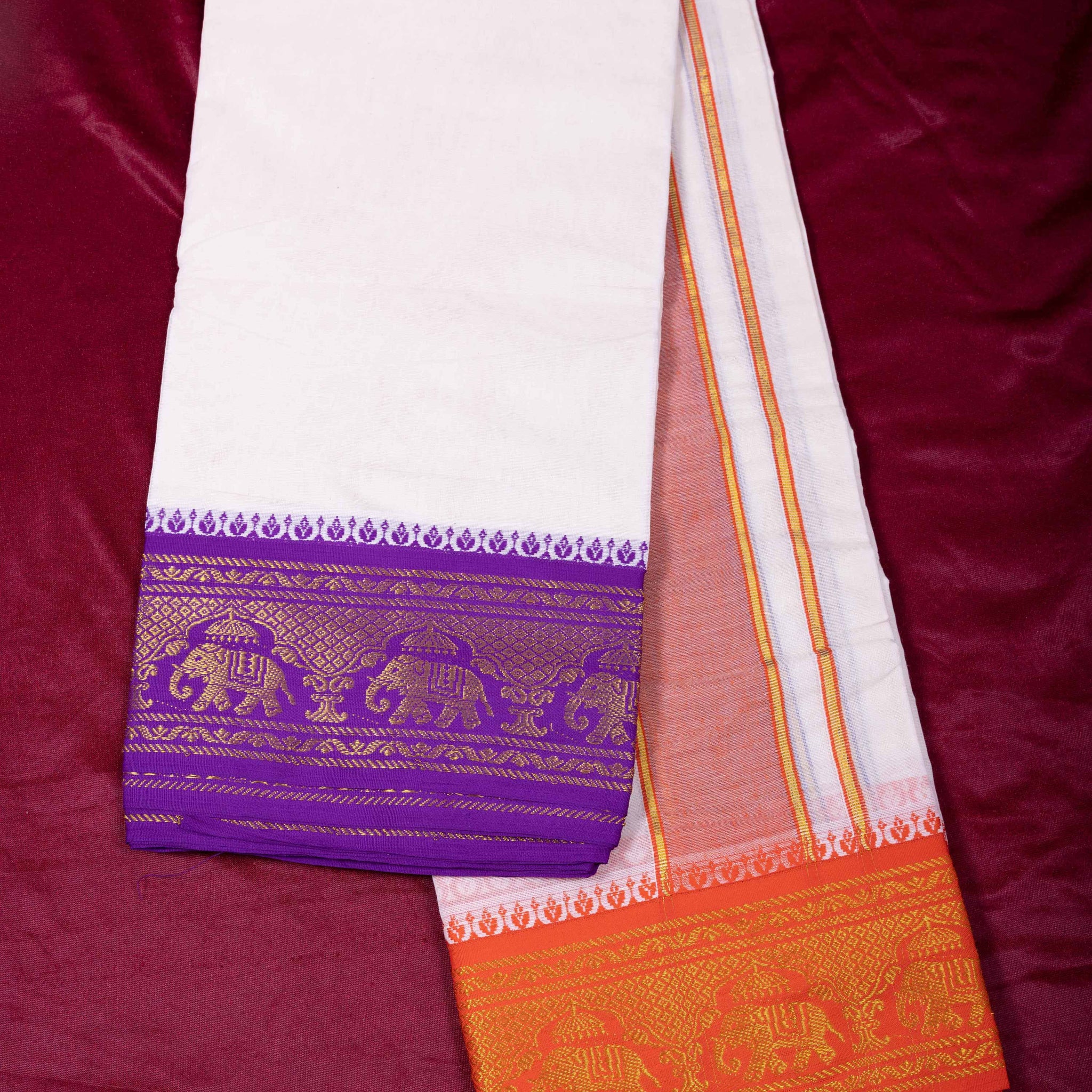 White Colour Cotton Dhoti