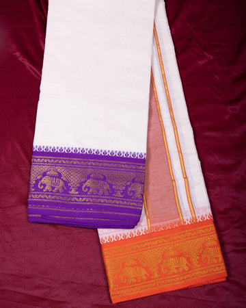 White Colour Cotton Dhoti