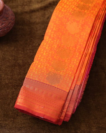 Orange Colour Copper Zari Aparna Saree