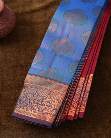 Blue Colour Copper Zari Aparna Saree