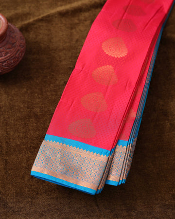 Pink Colour Copper Zari Aparna Saree