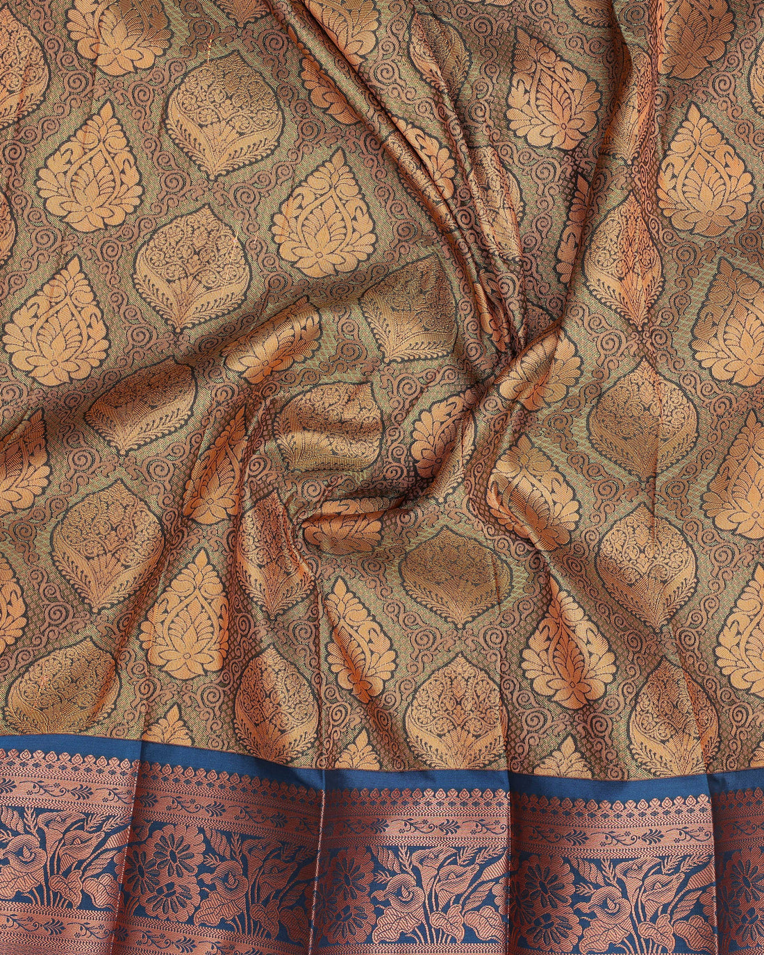 Green Colour Copper Zari Aparna Saree