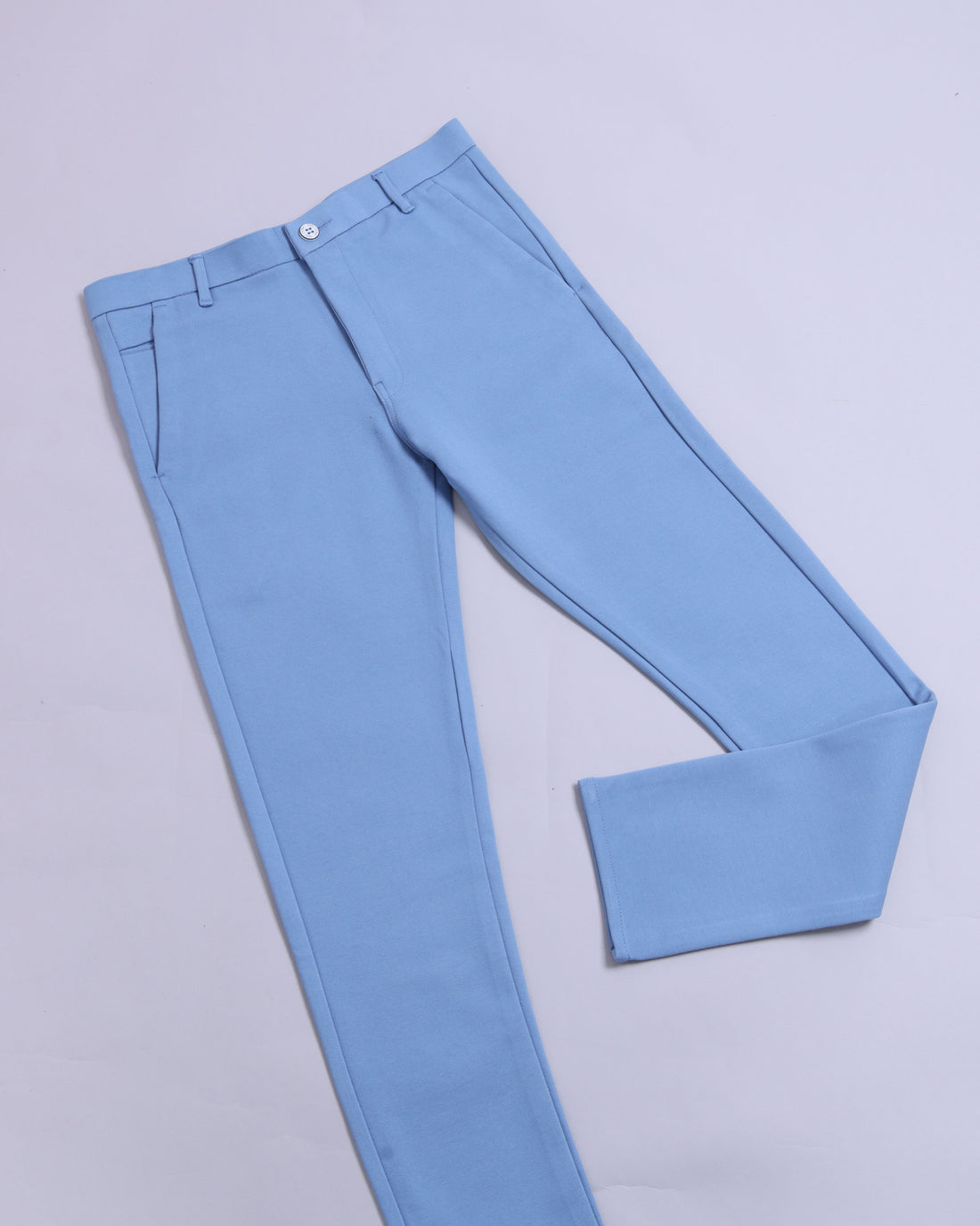 Mens regular fit blue colour lycra pant