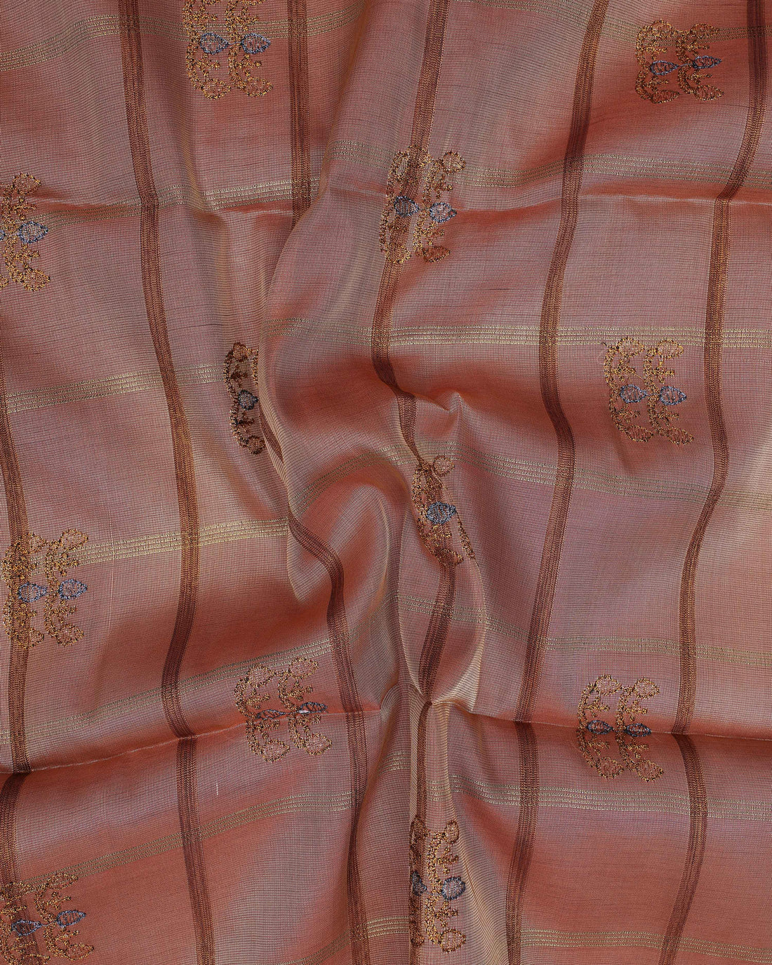 Brown Colour Printed Silk Cotton Saree