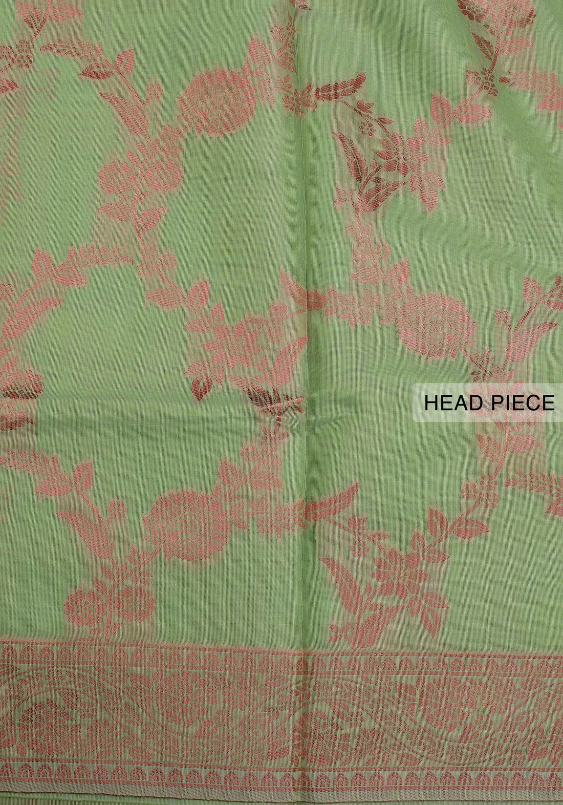 Pista Green Colour Printed Silk Cotton Saree