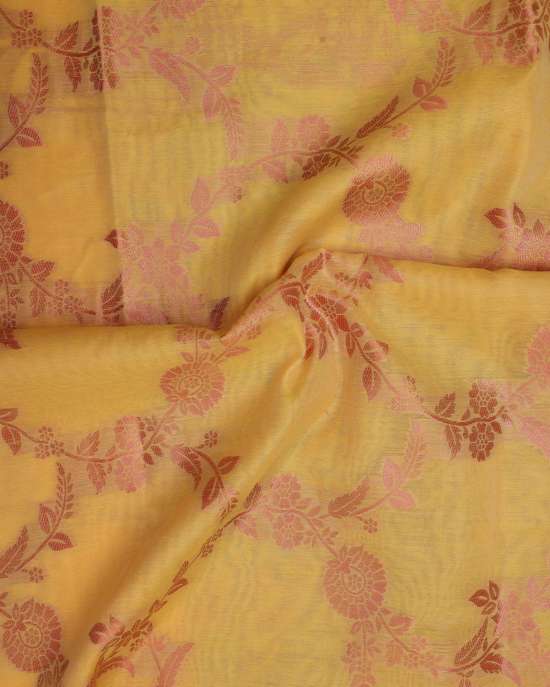 Yellow Colour Printed Silk Cotton Saree