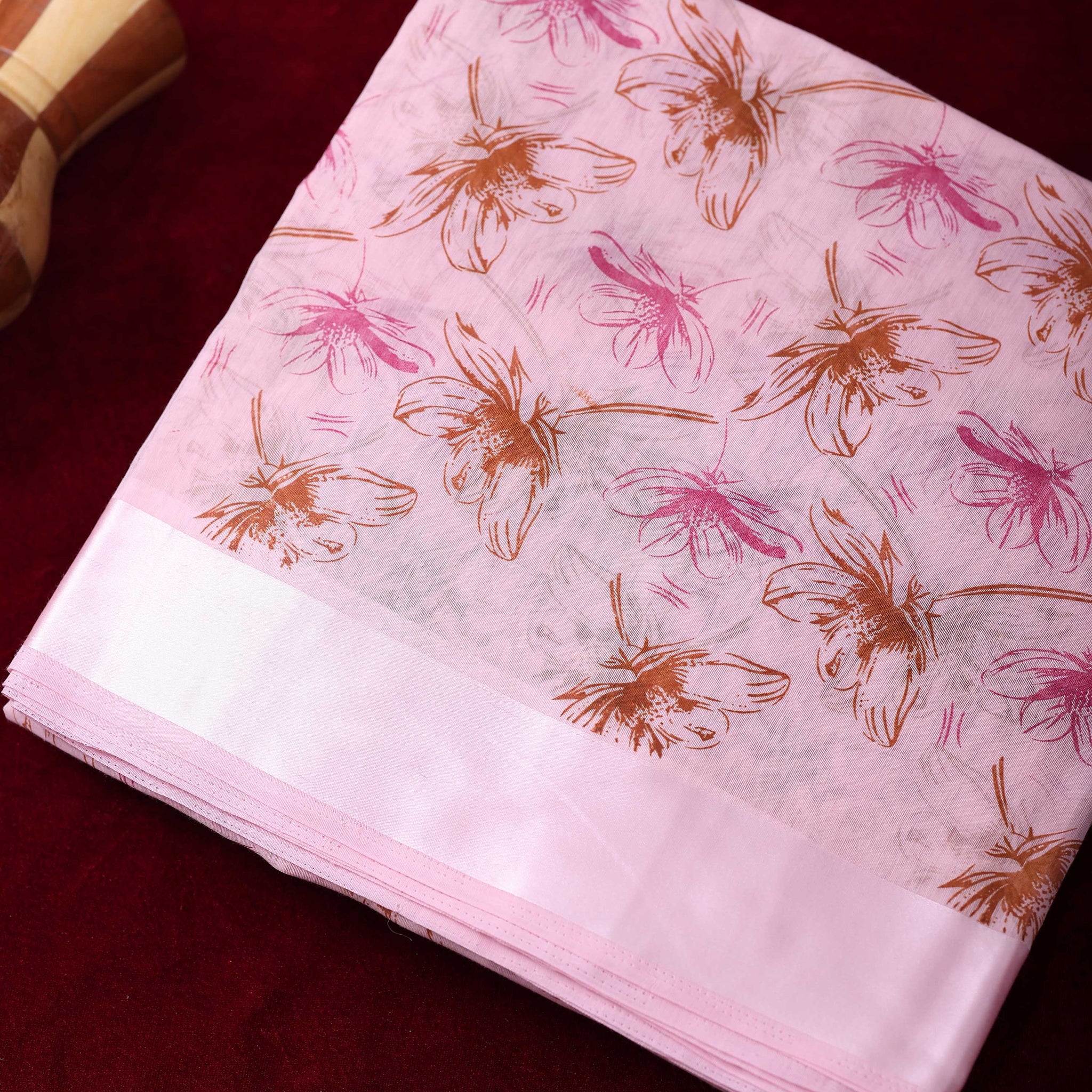 Pink Colour Printed Silk Cotton Saree