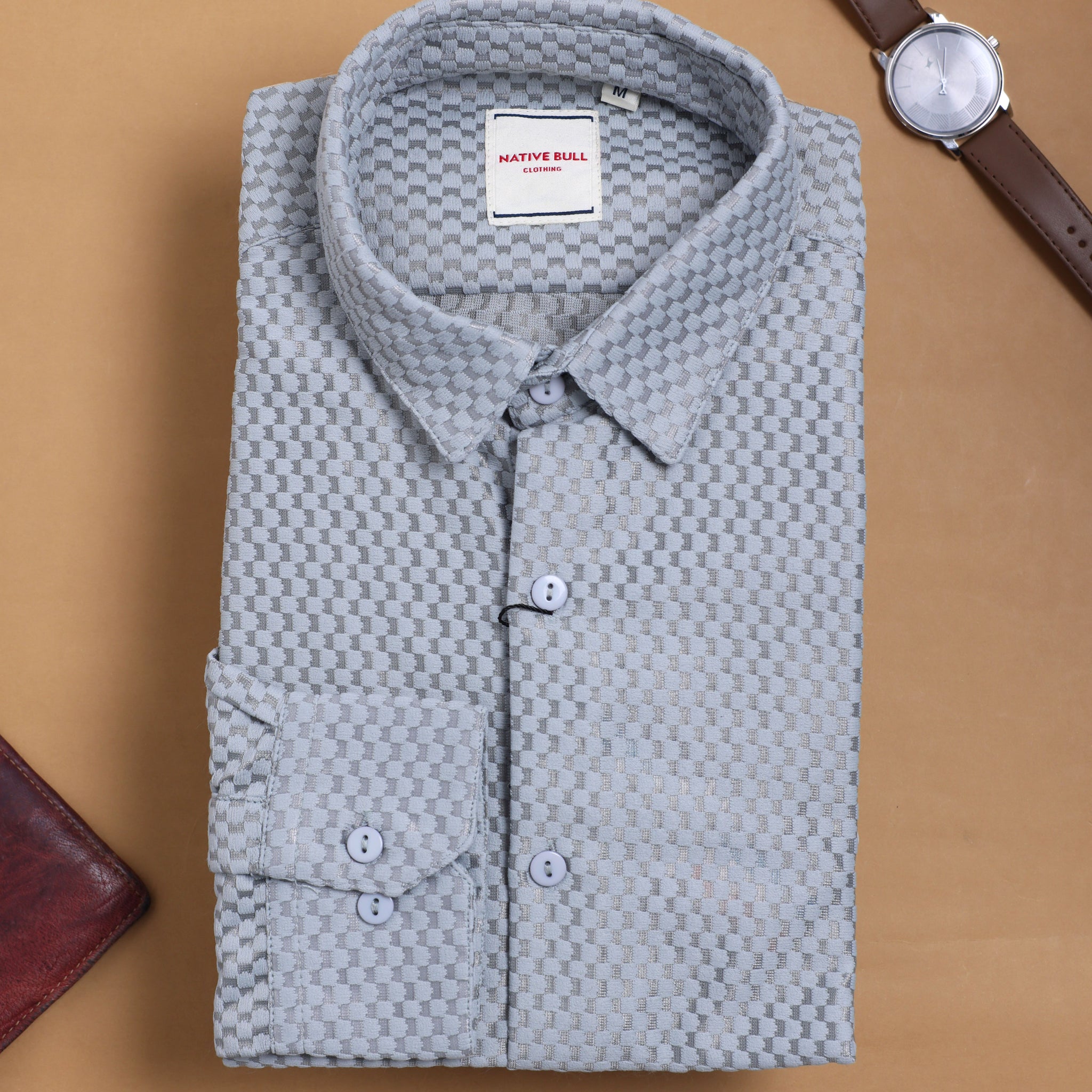 Nativebull grey colour casual shirt