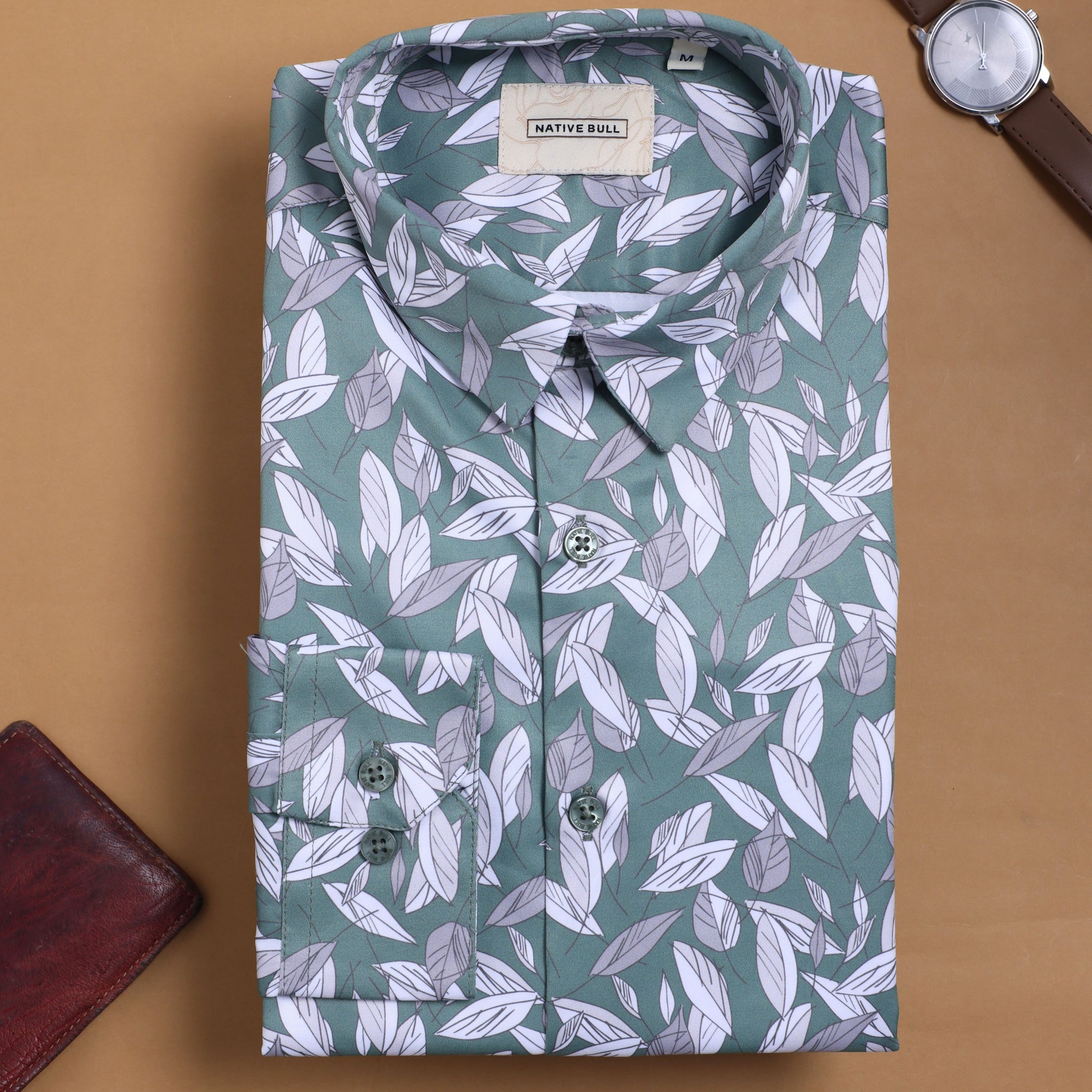 Nativebull green colour casual shirt