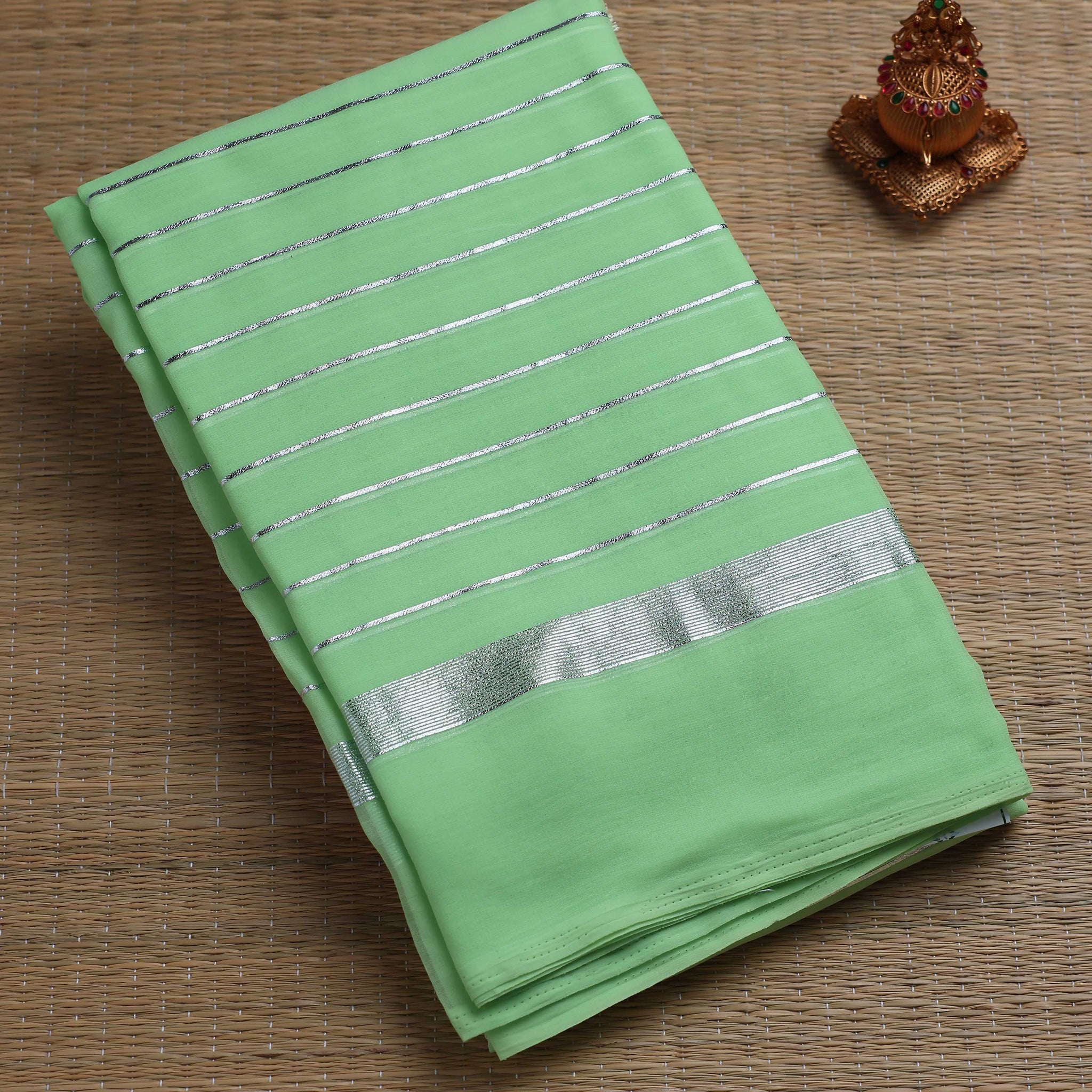 Pista Green Color Fancy Saree