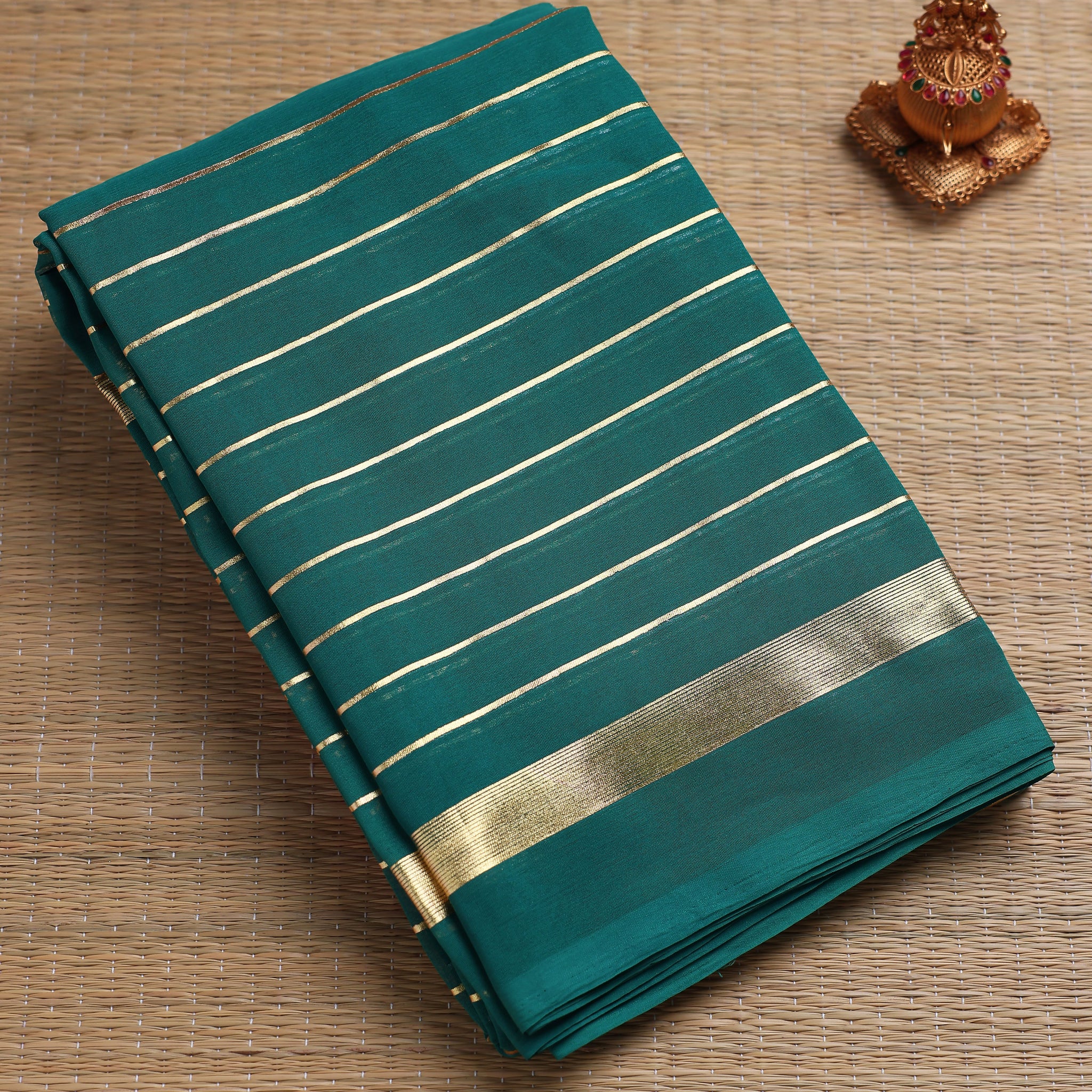 Green Color Fancy Saree