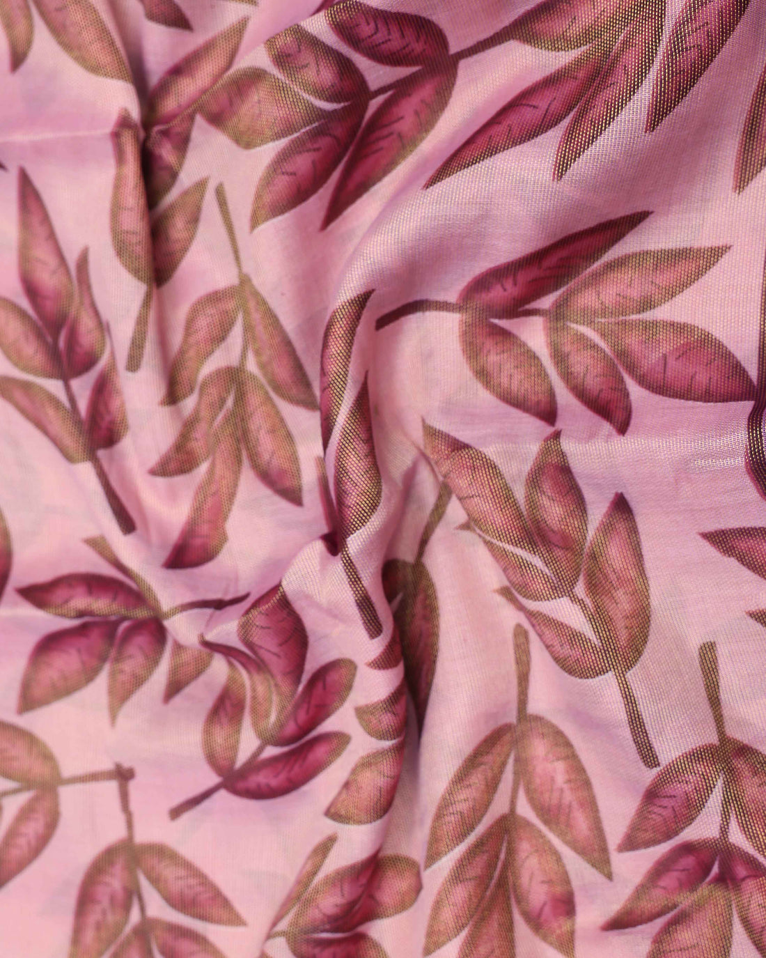 Pink colour Printed brasso saree