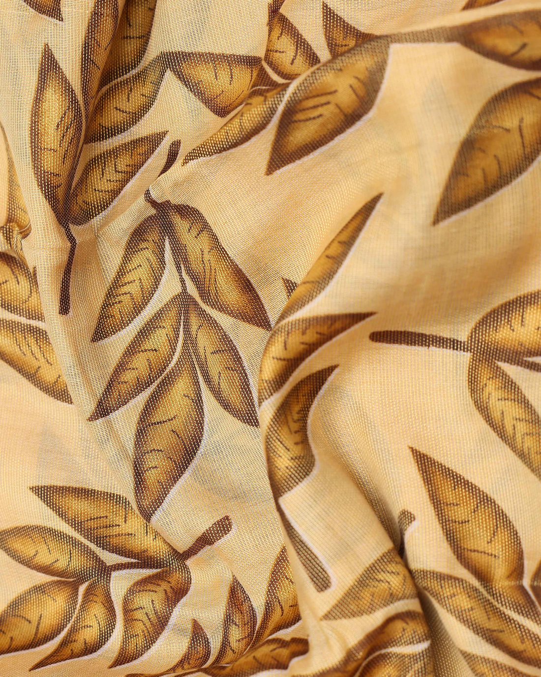 Beige colour Printed brasso saree