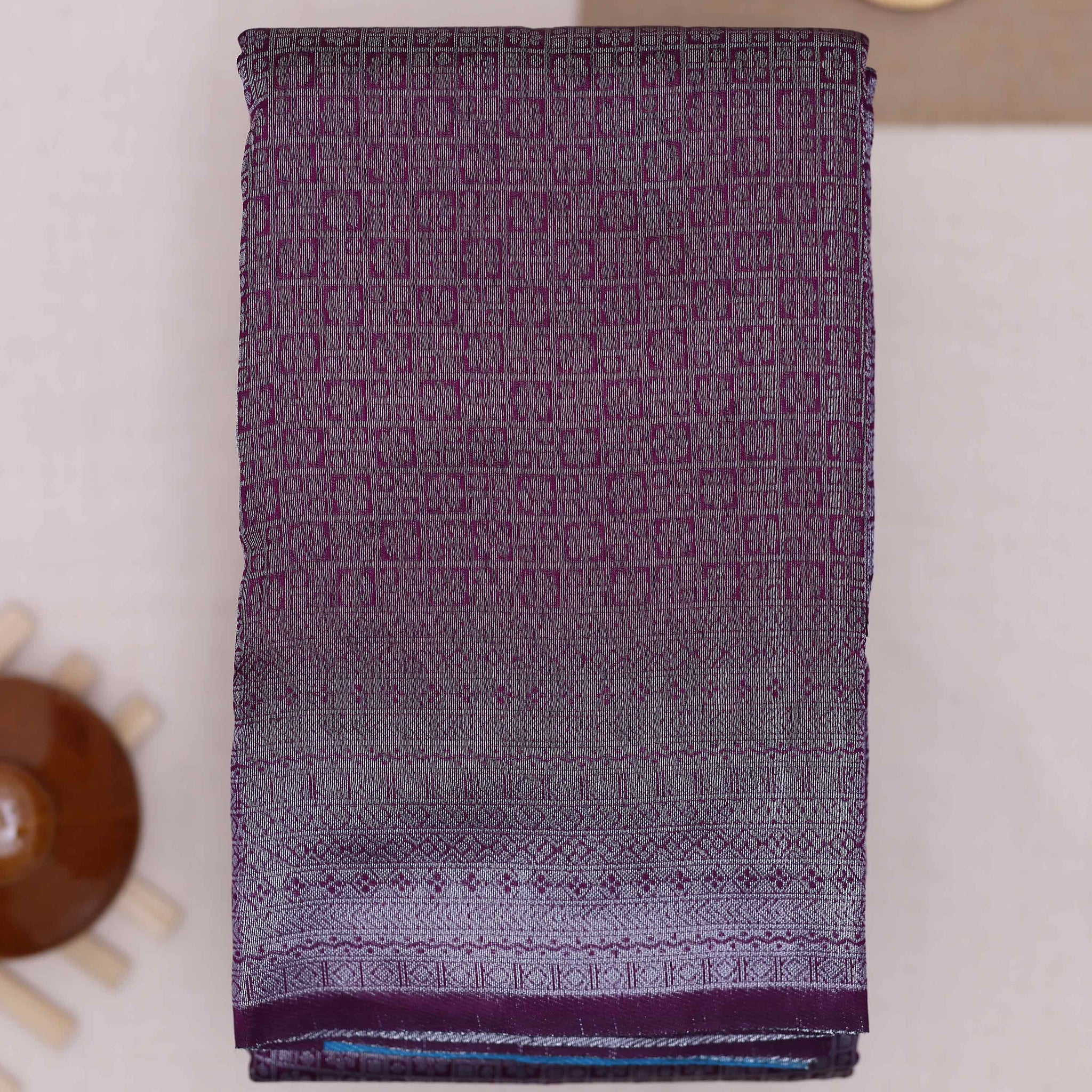 Purple color lichi silk saree