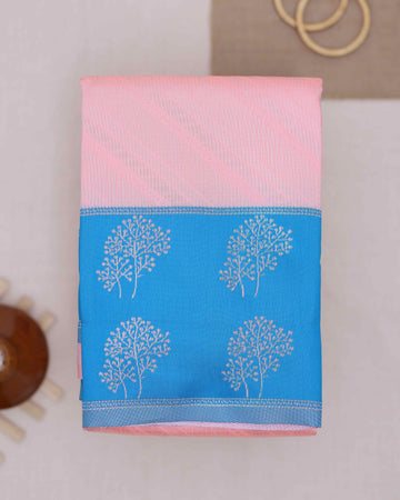 Pink color lichi silk saree