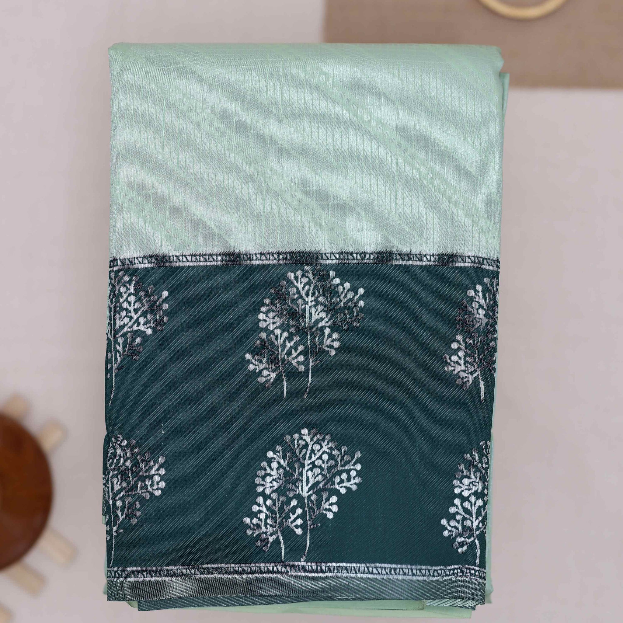 Green color lichi silk saree