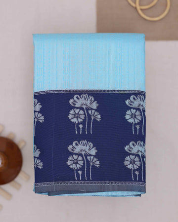 Sky blue color lichi silk saree