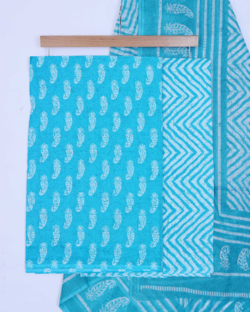 Sky Blue Unstitched Salwar Material