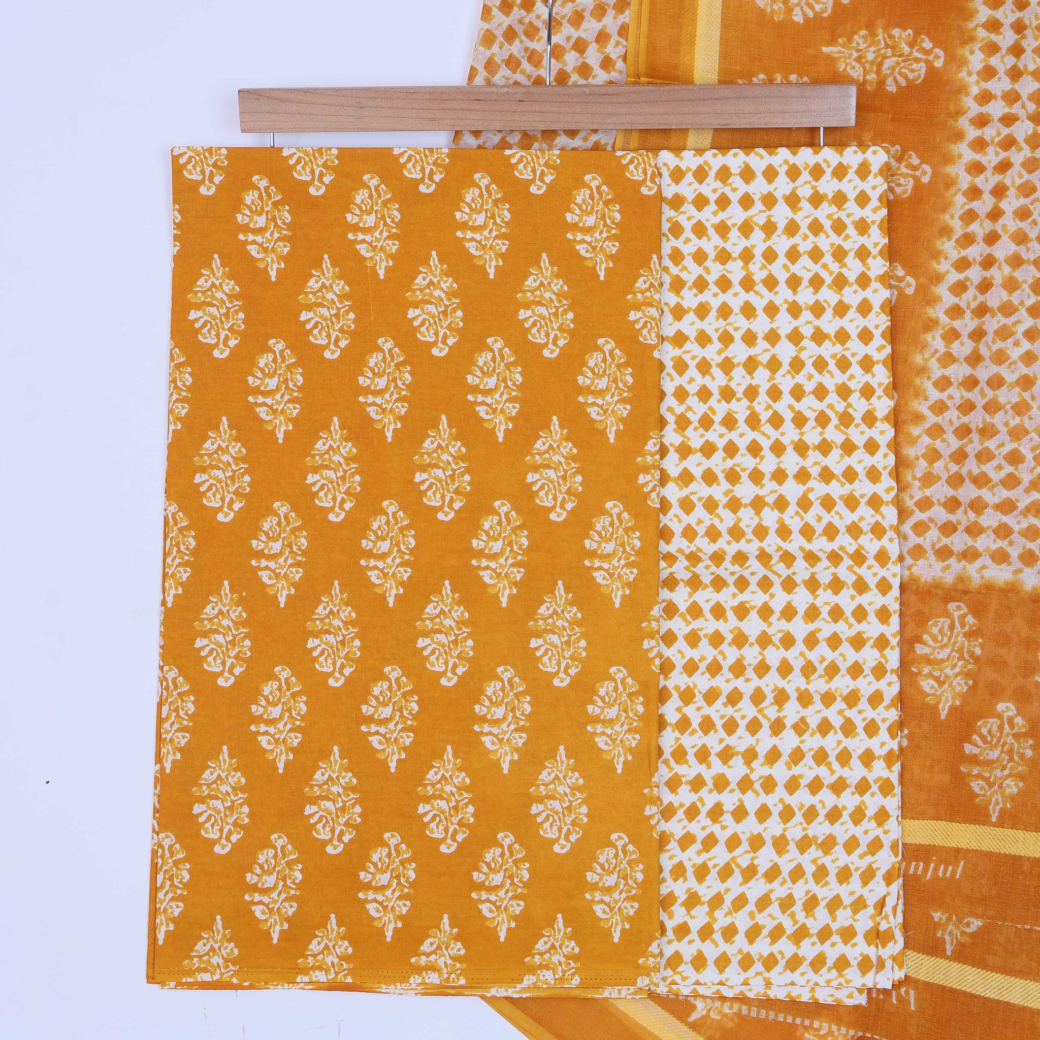 Yellow Unstitched Salwar Material