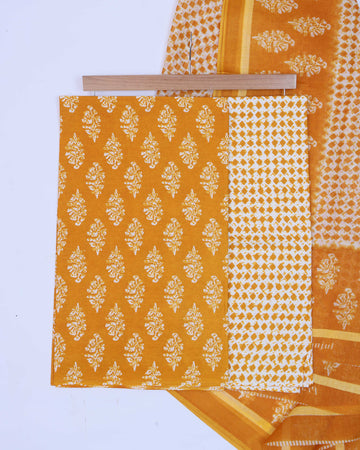 Yellow Unstitched Salwar Material