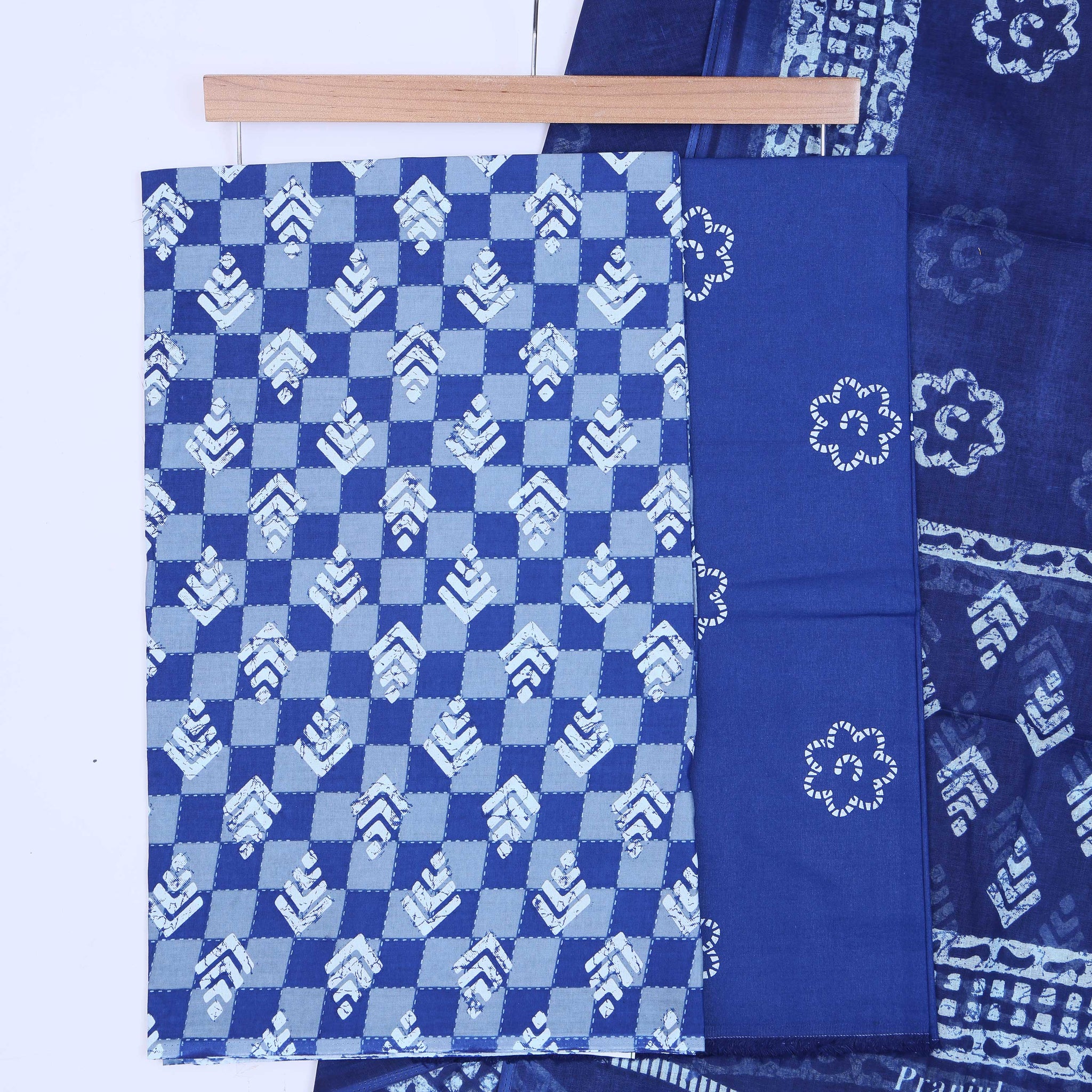 Blue Unstitched Salwar Material