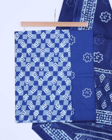 Blue Unstitched Salwar Material